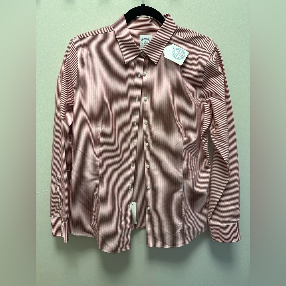 NWT Brooks Brothers red and white button down size 12